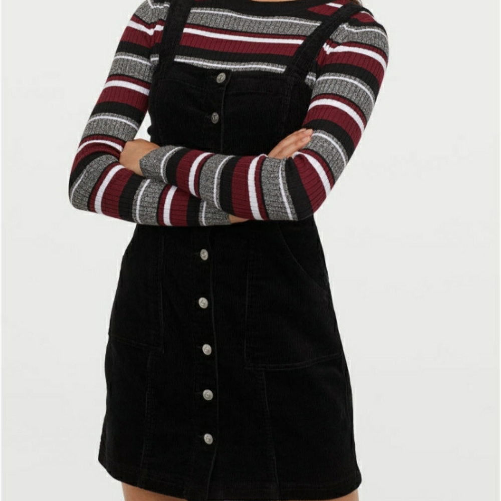 BLACK CORDUROY DRESS